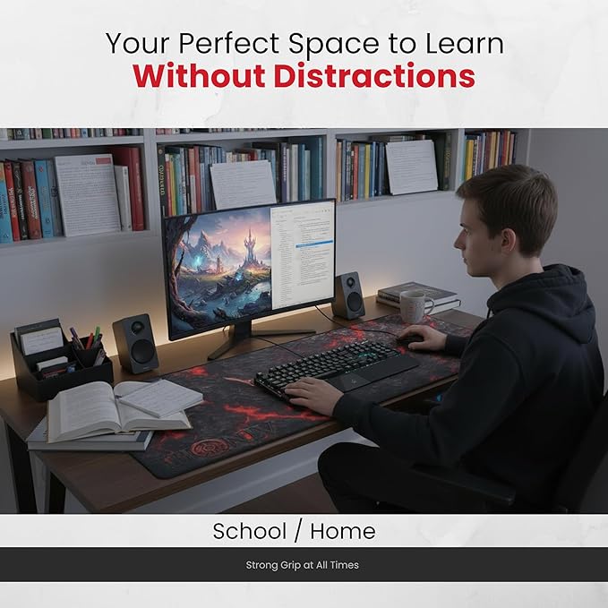 Gaming Mouse Pad XL Desk Mat 35.4x15.7 Inches – Large Mouse Mat with Non-Slip Rubber Base Smooth Surface for Work &amp Play Extended Desk Pad for Office or Gaming Setup