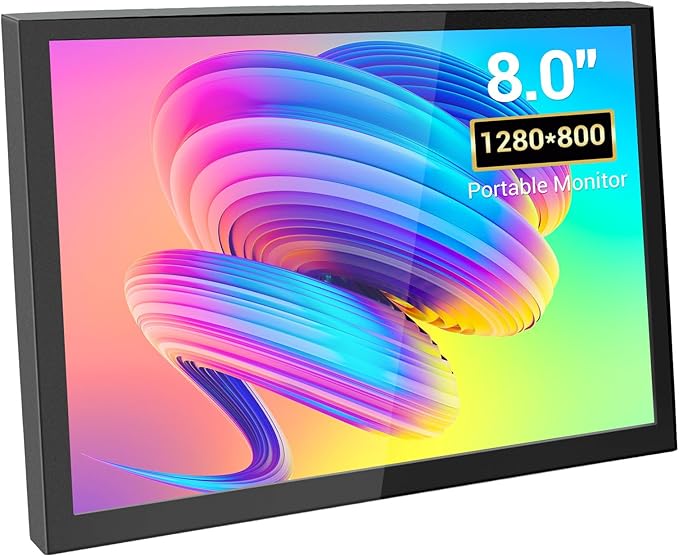 Touch Screen Monitor Portable Monitor 8 Inch Mini HDMI Screen Display1280 * 800 Resolution for PC Laptop Compatible with Raspberry Pi Game Consoles
