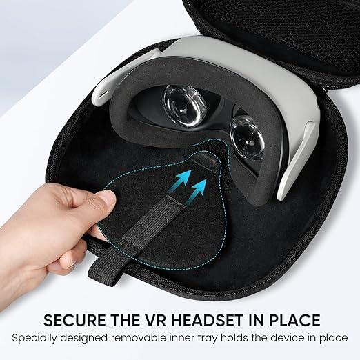 SARLAR Camera Lens Protector and Hard Carrying Case Compatible with Meta Quest 3