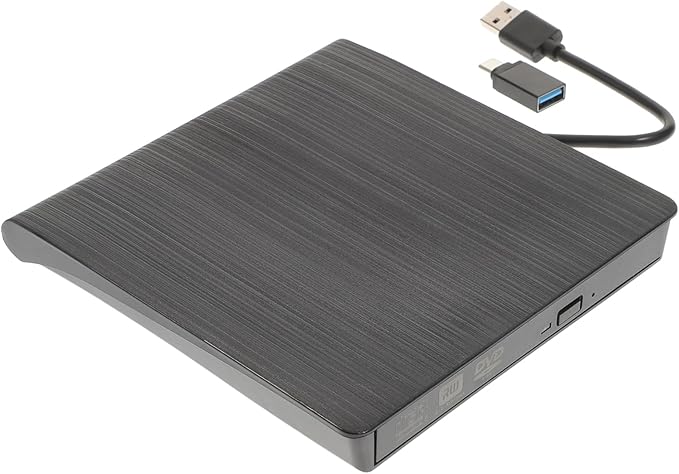 External USB Cd DVD Burner Recorder Drive Slot-in Optical Drive for Laptops Black Easy to Use No Additional Drivers Required Compact Design for Home Travel