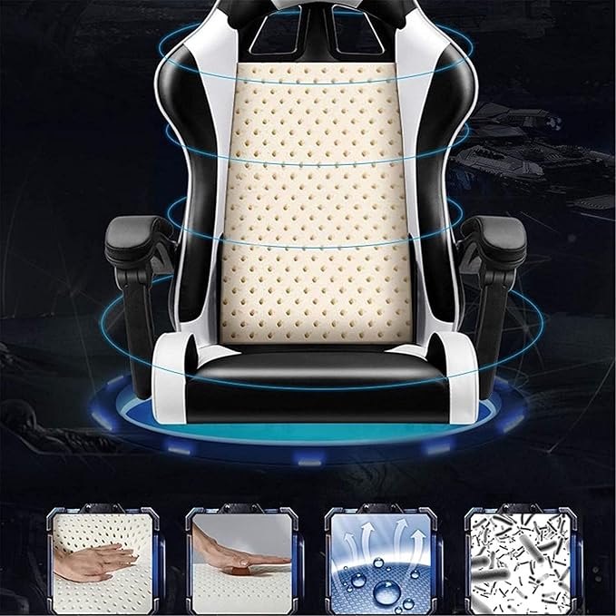 Office Chair Office Chair Home Computer Chair Gaming Chair Gaming Chair Reclining Internet Cafe Back Chair PC Computer Swivel Chair Chair (Color : White Size : One Size) Needed