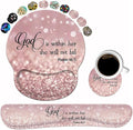 Keyboard Wrist Rest and Mouse Wrist Rest Pad Set with Coasters Non-Slip Rubber Base Ergonomic Gaming Mousepad for Home Office Working Studying Easy Typing &amp Pain Relief Quote Bible Verse Psalm 4