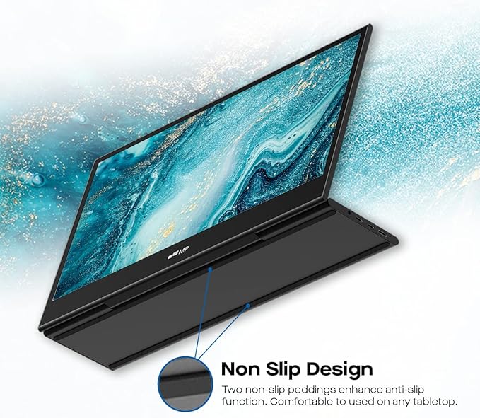 Mobile Pixels Glance Portable Monitor 16 FHD 1080P Monitor Travel Monitors with Dual Speakers Tilt Adjustment &amp Non-Slip HDMI USB C Plug &amp Play Extra Monitors for Laptop macOS Windows