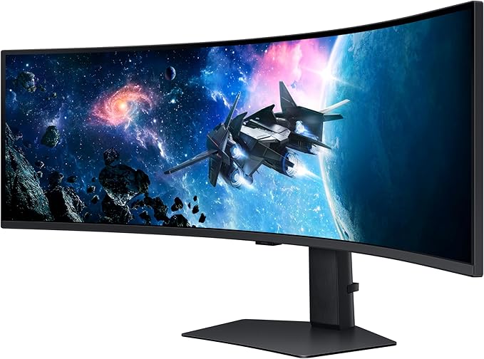 SAMSUNG 49-Inch Odyssey G9 Series DQHD 1000R Curved Gaming Monitor 1ms(GtG) VESA DisplayHDR 1000 240Hz AMD FreeSync Premium Pro Height Adjustable Stand LS49CG954ENXZA 2024 (Renewed) Black