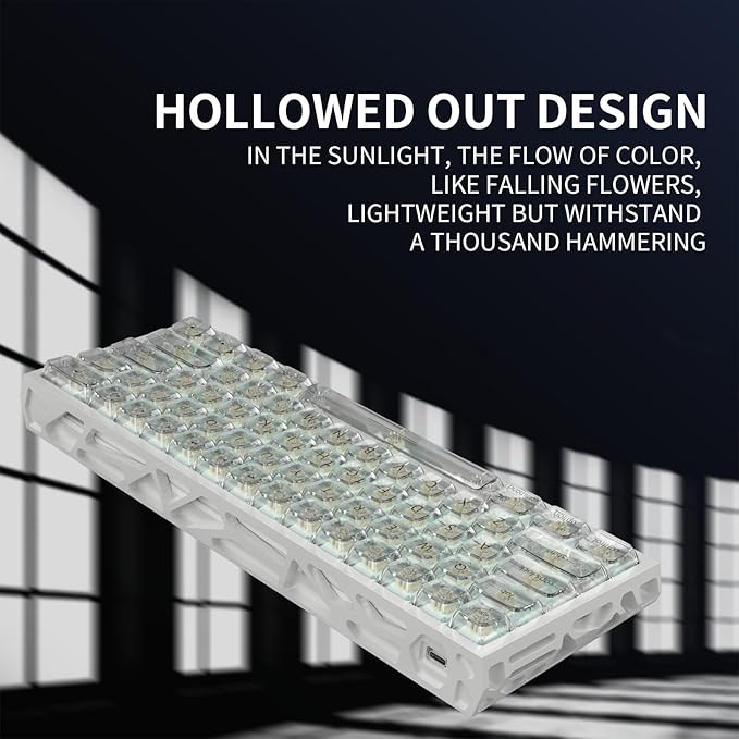 kutethy KY60 Hollow Out Aluminum Keyboard Case60% Mechanical Keyboard Shell Custom Keyboard Barebones Compatible with Wooting60 Mad60 Win60 GH60 60HE(White)