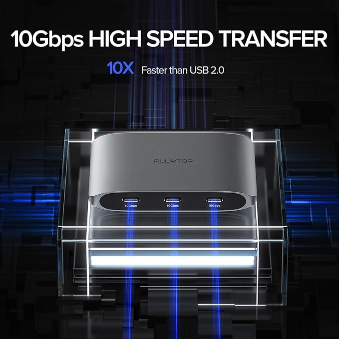 6-in-1 USB C Hub with 4K HDMI3 USBC 10 Gbps Data Ports Full-Featured USB-C（100W Power Delivery+10 Gbps Data Ports+4K DP）