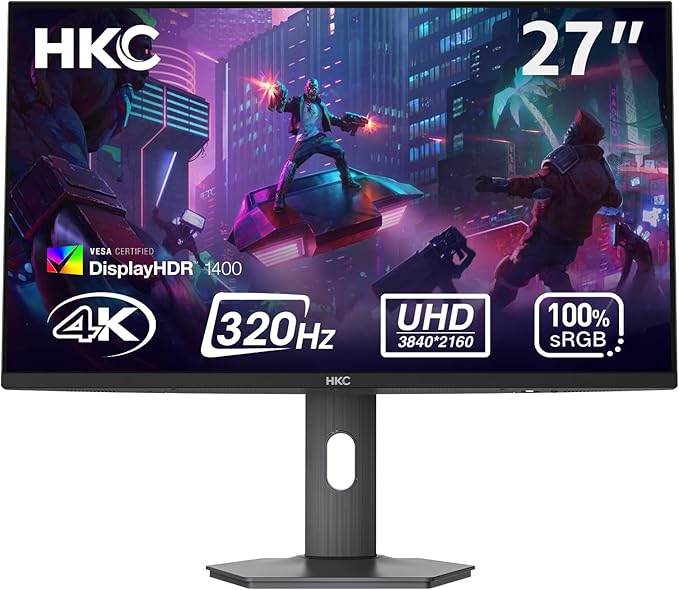 HKC G27M7Pro 27 IPS Mini LED Gaming Monitor UHD 160Hz / FHD 320Hz(Dual Mode) 1ms DIC HDR1400 98% DCI-P3 HAS Stand USB-C 90W 1x1.4 DP+2X 2.1HDMI