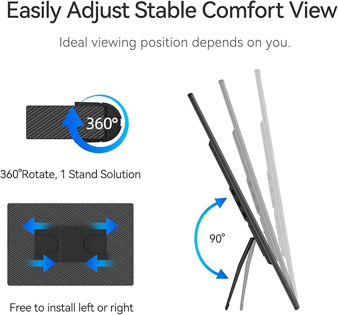 16 2.5K Portable Monitor - QHD Laptop Screen Extender 100% sRGB Wide Color HDMI/USB C/USB A Travel External Display Stand Gaming Monitor for PC Windows MAC Computer Switch Phone Xbox PS4/5