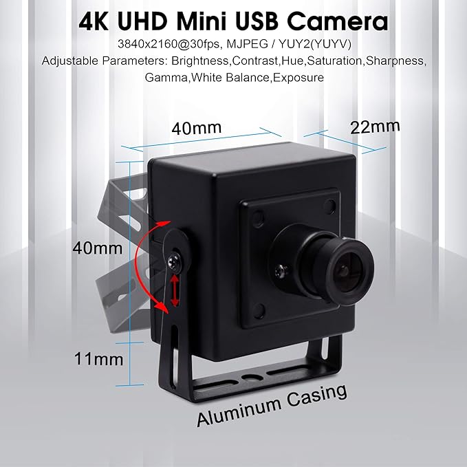 SVPRO 4K Web Camera for ComputersSuper High Definition Desktop Webcam Cam with Sony IMX317 Sensor3.6mm Lens Wide Angle Compact Portable USB Webcam UVC Compliant for PC Mac Laptop Tablet
