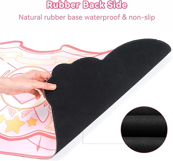 GeekShare Kawaii Mouse Pad Wrist Rest Support Set - Non-Slip Rubber Base Desk Mat and Memory Foam Wrist Rest for Keyboard and MousePerfect for Gamingor Home Office Work - Star Wings Series