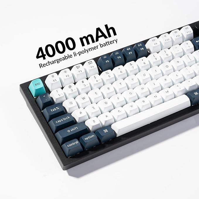 Keychron Q6 Max QMK/VIA Bluetooth Wireless /2.4 GHz/USB-C Wired Custom Mechanical Keyboard Full Size Programmable Knob RGB Backlit Hot-Swappable Gateron Red Switch for Mac Windows Linux - Black