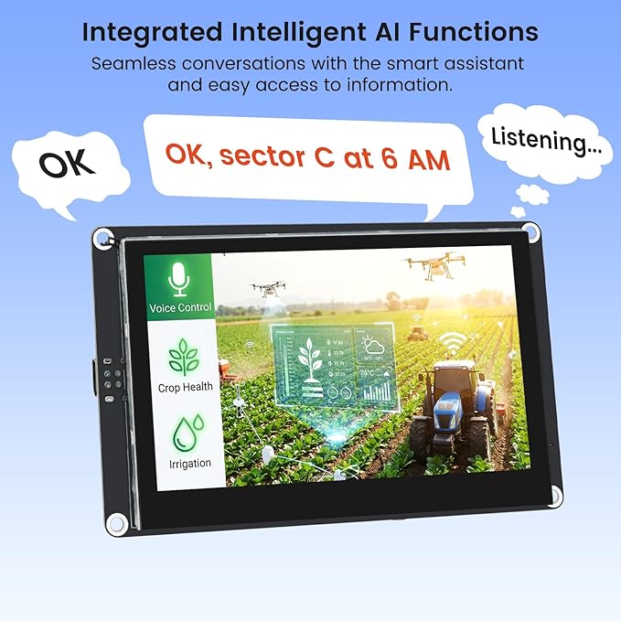 ELECROW ESP32 Display 800×480 4.3 HMI Advanced ESP32 IPS Touch Display Support AI Speech Interaction 32-Bit LX7 Dual-Core Processor Up to 240MHz Compatible with Arduino ESP-IDF and LVGL