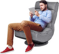 BestComfort 360-Degree Swivel Floor Gaming Chair 5-Position Adjustable Reclining Folding Floor Sofa Chair for Watching TV Reading Lounging Playing Video Game Home Office Floor Chair (Grey)