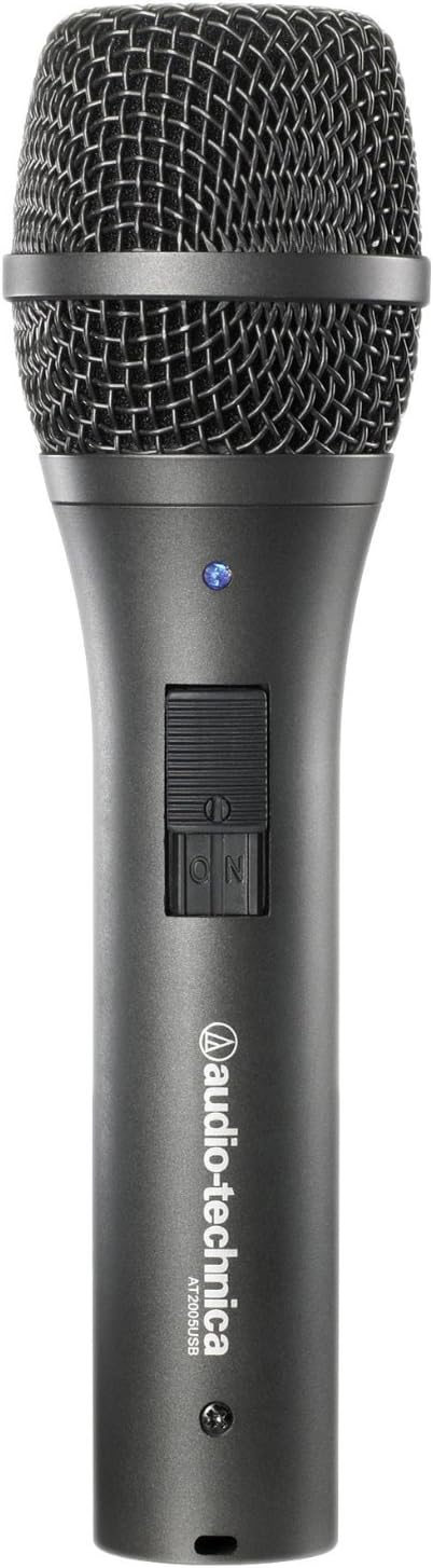 Audio-Technica AT2005USB Cardioid Dynamic USB/XLR Microphone Bundle with Pop Filter XLR Cable USB Cable and Austin Bazaar Polishing Cloth Black