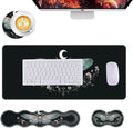 Mouse PadLarge Desk Mat Set 4in1 XL Mousepad + Keyboard Wrist Rest+Mouse Wrist Rest+Coaster with Ergonomic Desk Pad for Home Office Table Computer Cover -Moth Floral Moon