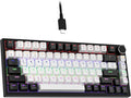 Newmen GM326 Wired Mechanical Keyboard75% Percent Mini Backlit Hot Swappable Gaming Mechanical Keyboard with Knob82 Keys Anti-Ghosting Compact Gaming Keyboards for PC Win MacBlack/WhiteRed Switch