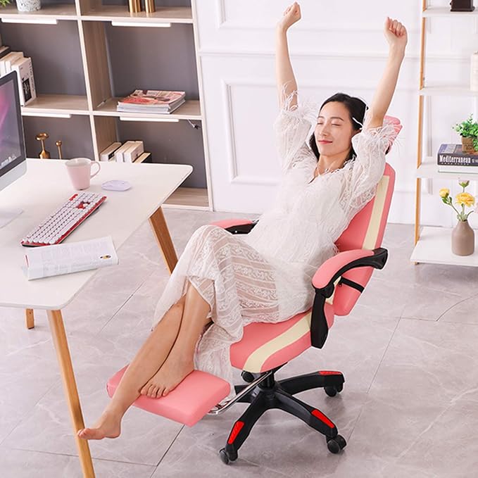 Gaming Chair Racing Computer Chair Office Desk Chair High-Back Gaming Recliner with Footrest Ergonomic Video Chair for Adults PU Leather Swivel Chair