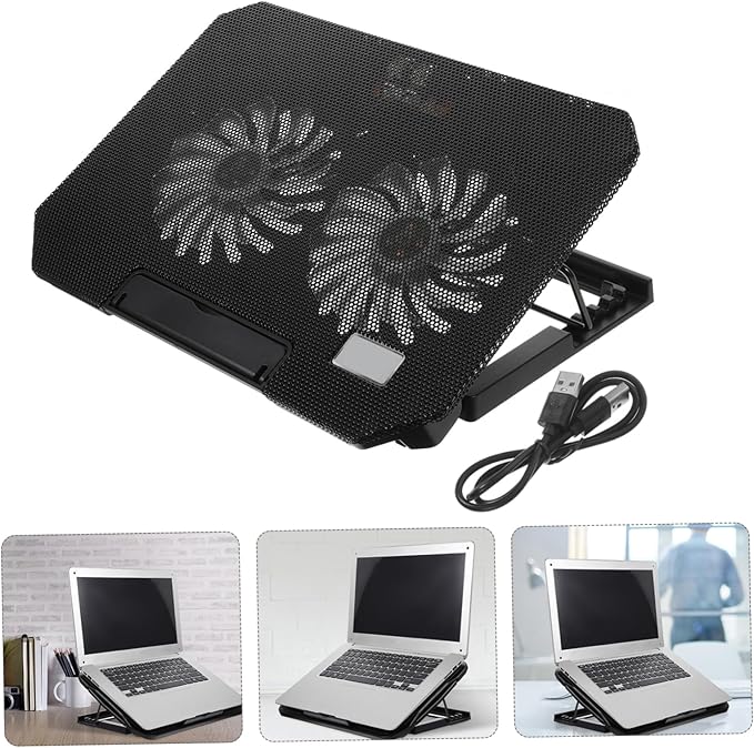 Adjustable Laptop Cooling Pad Stand Lightweight Portable Notebook Fan for Efficient Heat Reduction Durable Design for Go Use Compact Cooling Mat for Laptops
