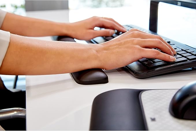 3M Gel Wrist Rest for Keyboards Soothing 3M Gel Technology and Satin Smooth Cover for All Day Comfort and Support Durable and Easy to Clean 19 Black (WR85B)