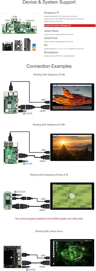 8inch 1280×800 IPS Capacitive Touch Display for Raspberry Pi Jetson Nano Smartphone with Optical Bonding Toughened Glass Panel Interface HDMI Type-C Hi-Fi Speaker (8HP-CAPLCD Monitor)