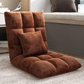 GIZNXBA Floor Chair with 6 Adjustable Positions Foldable Floor Lazy Sofa Folding Floor Gaming Chair with Pillow Meditating Floor Chair for Living Room Bedroom Office(/Brown)