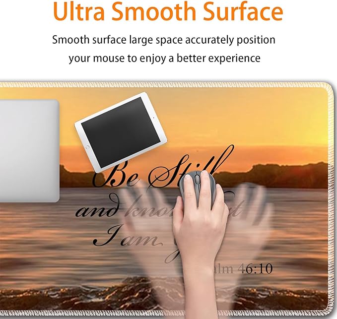 Durable Desk Mat + Wrist Rest Pad + Coasters Set Large Gaming Office Mouse Pad 31.5 x 11.8 Extended Non-Slip Rubber Keyboard Pad Laptop &amp Home Sunset Beach