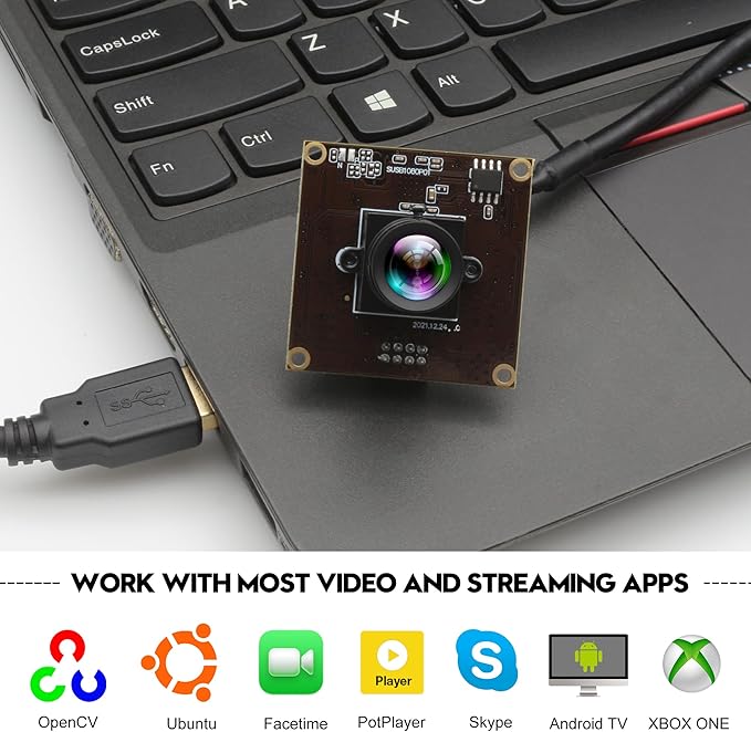 1080P USB3.0 High Speed 50fps USB Camera Module 0.01Lux Low Illumination Webcam with 53° No Distortion Lens Plug &amp Play for 3D Printer Industrial Inspection &amp Microscope