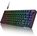 RK ROYAL KLUDGE R75 Wired Mechanical Gaming Keyboard 75% Hot-Swap Mechanical Keyboard Volume Knob Soft Pre-lubed Tactile Brown Switch