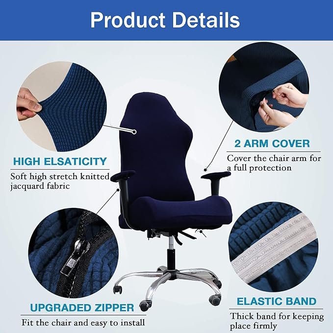 YOPOIY Jacquard Gaming Chair Cover for Adults Video Removable Game Chair Cover Washable Racing Gaming Chair seat Cover Furniture Protector -Pink
