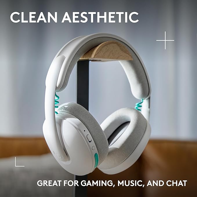 Logitech G325 Lightspeed Wireless Bluetooth Gaming Headset All-Day Comfort Built-in Mic with Noise Reduction 24-Bit Audio 24+ Hr Battery Life for PC PlayStation Switch Mobile – White