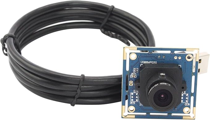 ELP 8mp usb Camera Module 2448p Webcam Board 2.8mm Wide Angle Lens Web Cam Smart Embedded Camera IMX179 4k usb webcam module8megapixel HD Industrial Laptop USB Camera for Windows/Linux/Android/mas Os