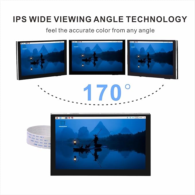 OSOYOO 5 inch Touch Screen RPi5 Monitor DSI IPS LCD 800×480 Display for Raspberry Pi 5 4B 3B+ 3A+ 3B 2B - Wide Viewing Angle Capacitive Touchscreen No Need Driver