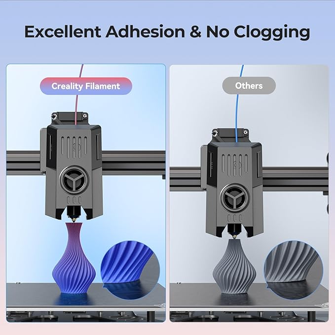 Creality 3D Printer Filament 1.75mm Rainbow Upgrade PLA+ Filament Strong Toughness No-Tangling Vacuum Packaging 3D Printing Filament Fit Most 3D Printers 1kg Spool Accuracy +/- 0.02mm Multi-Color