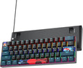 60 Percent Gaming Keyboard 61 Keys Portable Mechanical Keyboard Rainbow Backlit Ultra Compact Wired Keyboard Red Switch for PC Laptop Gamer(61 Monster-B)