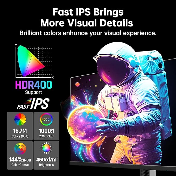 KTC 27 Inch White Gaming Monitor 300Hz/320Hz QHD 1440P Fast IPS Computer Monitor with Adaptive FreeSync HDR400 Height/Pivot/Swivel/Tilt Adjustable DP&ampHDMI(Renewed)