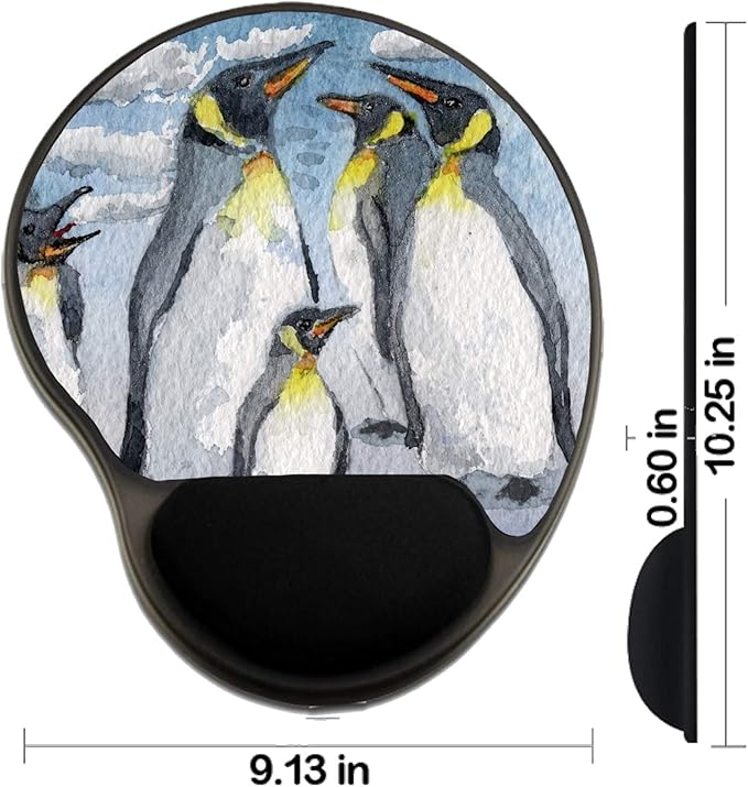 MSD Mousepad Wrist Rest Protected Mouse Pads/Mat with Wrist Support Design for Cold Penguin Ice White Wildlife Polar Nature Food Fish Bird Sea Antarctica