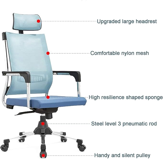 Office Chair Gaming Chair Computer Chair High Back Desk Chair Ergonomic Computer Chair with HeadrestMesh Executive Office ChairHeight Adjustable Swivel Chair Home Gaming Chair for Conferen