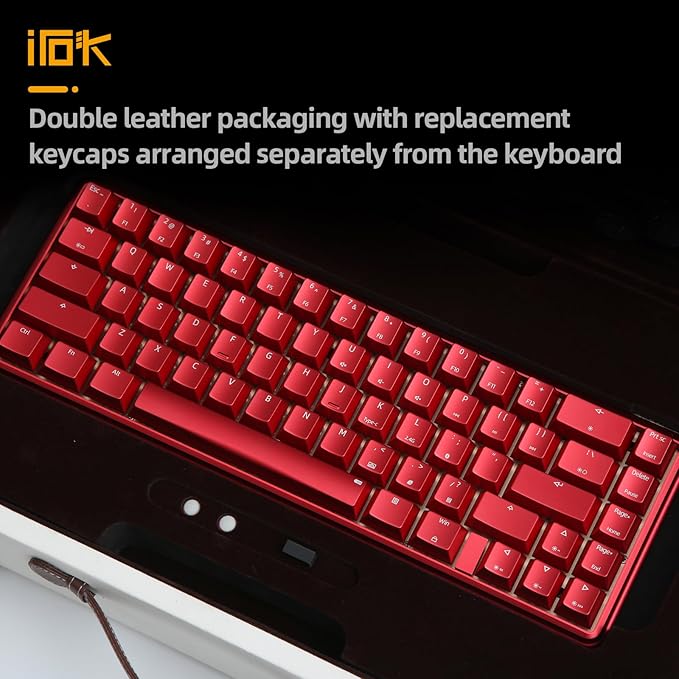 CD67 RGB Portable 60% Gaming Keyboard with Full Metal Enclosure hot-swappable red switches with Customizable backlighting Wired Mechanical Keyboard for Windows PC Gamers