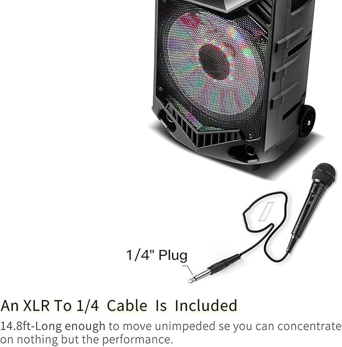 Microphone Professional Cable Dynamic Karaoke Microphone for Singing Metal Handheld Mic Compatible with Karaoke MachineSpeakerAmpMixer Cordless Microphone