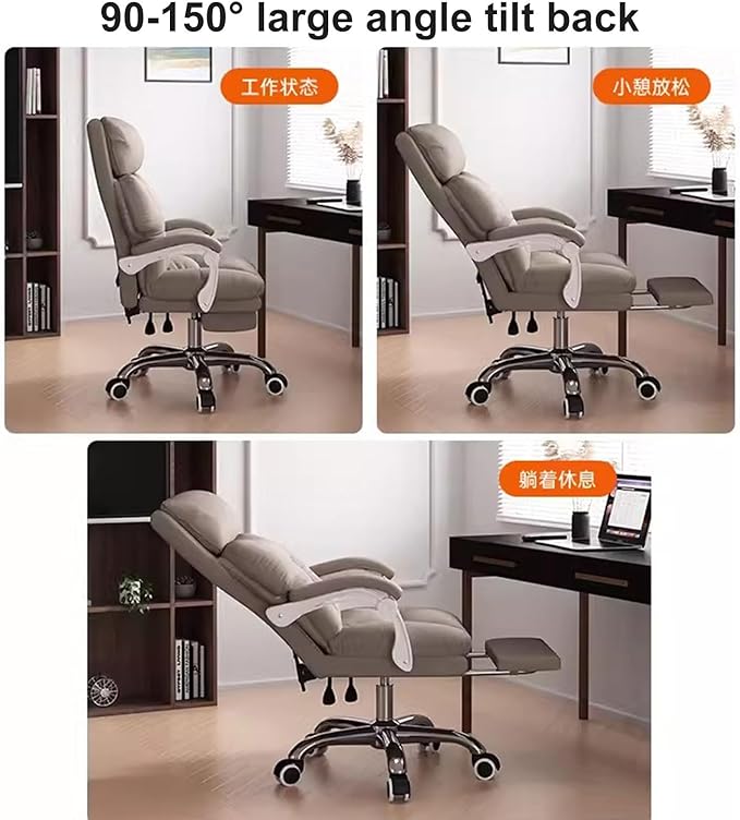 YCKEGEW Boss Chair Home Office Computer Chair Study Recliner ChairVideo Game Chair High Back Reclining Desk Chair with Wheels Executive Chair Hight Adjustable (Color : Black Size : Without)