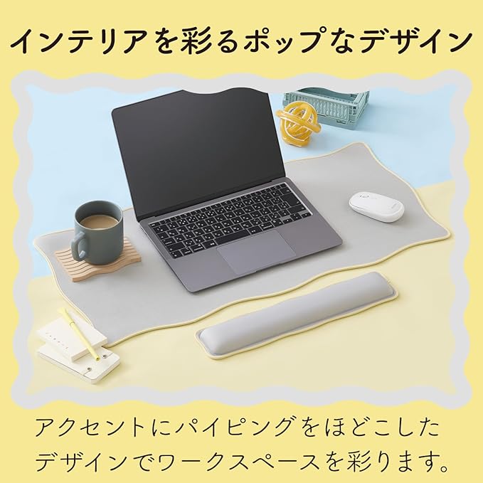 Elecom Mouse Pad Wrist Rest Wave UKIU Gray MOH-UKM01GY
