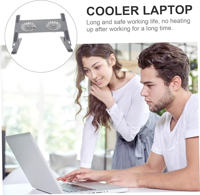 HOMSFOU Laptop Stand Fan Gear Height Adjustment Mute High Wind Volume Aluminum Laptop Cooling Pad for Gaming