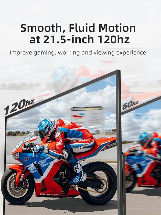 Portable Monitor 21.5 inch 120hz for Laptop FHD 1080P Portable Gaming Monitor w/VESA Stand HDR Speakers USB C Mini HDMI for Phones PC Gaming Devices Travel Second Screen for Business