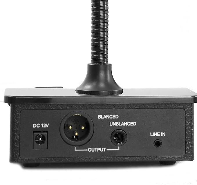 YO-TRONICS YTM-PA500 Desktop Push to Talk Gooseneck Wired Microphone Dynamic Mic with Built-in Alarm Bell XLR 6.3mm Output Commercial Paging for Studio Recording Streaming Audio Conference Podium