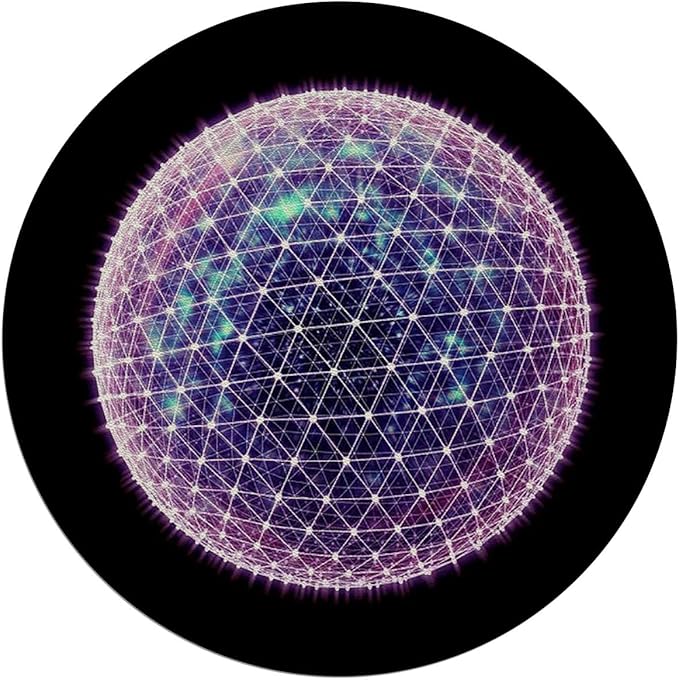 Blue Purple PU Leather Computer Chair Mat for Rolling Chair Colorful Geometric Circular Motifs Under Desk Low-Pile Office Rug Large Anti-Slip Multi-Purpose Dark Blue Flower Diameter 35.4 in