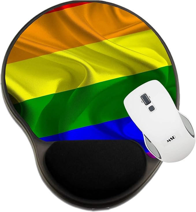 MSD Mousepad Wrist Rest Protected Mouse Pads Mat with Wrist Support IMAGE ID: 27261166 Rainbow Gay Pride Flag