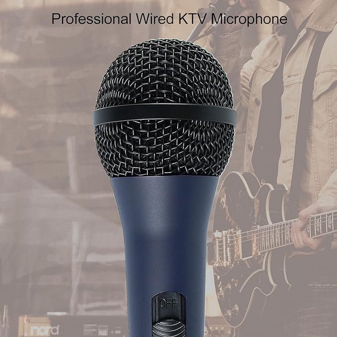 Wired Handheld Microphone Dynamic Karaoke Mic with Noise Reduction 635mm. Plug Metal Microphone for Speaker Amplifier Cardioid Pickup Type for Home KTV Stage Singing