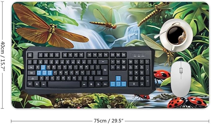 Green Frog Desk Mat Desk Pad Large Mouse Pad Anti-Slip Big Mousepad with Stitched Edges Computer Mouse Pads for Gaming Home Office Work 16x30
