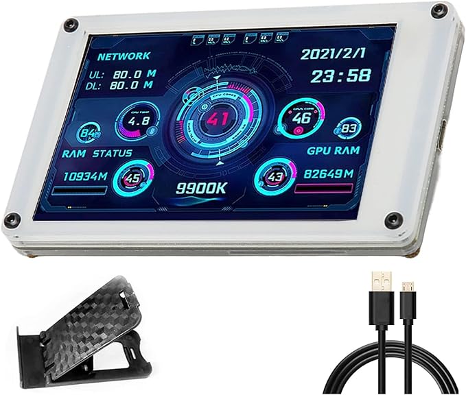 Acogedor 3.5 Inch IPS USB Mini Screen Computer Temp Monitor PC CPU GPU RAM HDD Data Monitor PC Sensor Panel Display with Visual Theme Editor