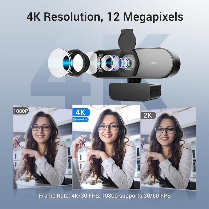 4K Webcam for PC with Tripod &amp Conference Speaker and Microphone
